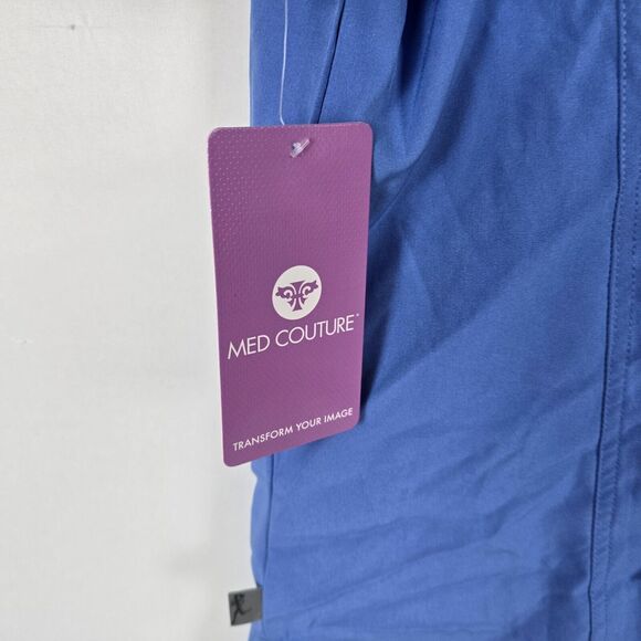 Med Couture Activate 4 Way Stretch Scrub Top Medical Blue - Ceil Women's Size XL - Picture 8 of 12